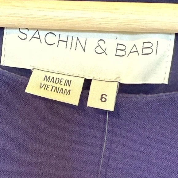 SACHIN & BABI Diana Mid Length Stretch Crepe Dress Navy NWT Size 6 - Picture 6 of 10